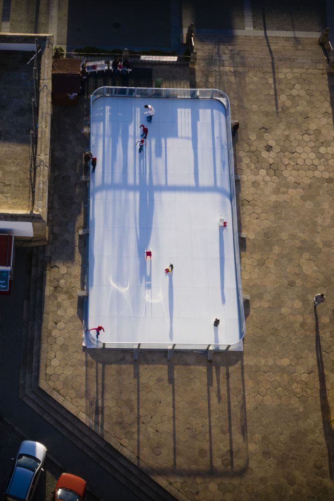 Castelo de Vide drone fotografia aéria aerial photography ice skating pista de gelo natal